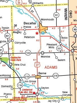 Adams County Indiana - Map