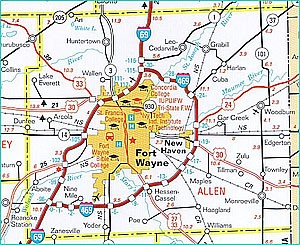 Allen County Indiana - Map