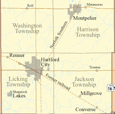 Blackford County Indiana - Map