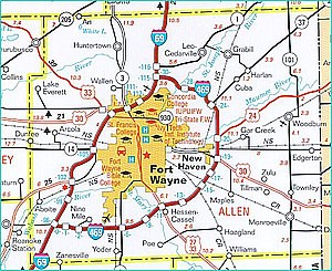 Allen County Indiana - Map